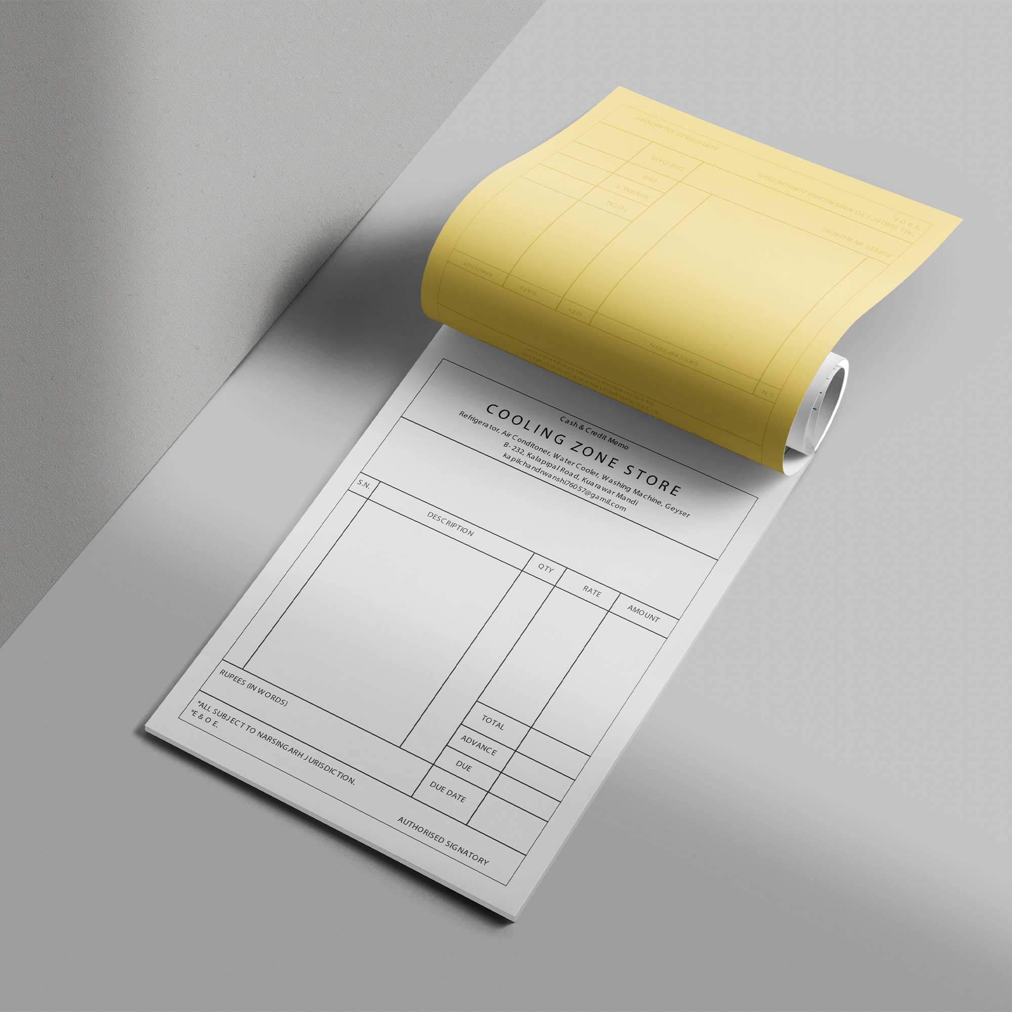 A4 Bill Book - alternate view